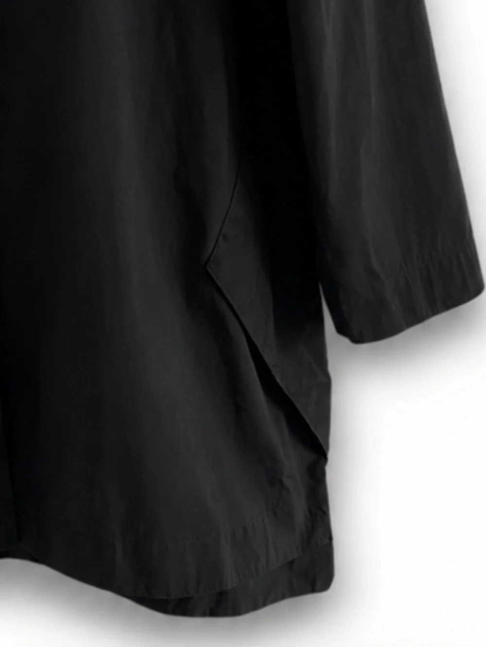 Lafayette 148 New York Black Tunic Blouse Hidden Placket Architectural Top SZ L - Picture 6 of 6
